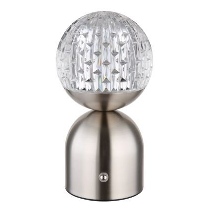 Globo - LED Prigušiva stolna lampa na dodir LED/2,5W/3,7V 2700/4000/6500K 1800 mAh USB mat krom