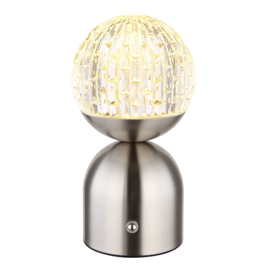 Globo - LED Prigušiva stolna lampa na dodir LED/2,5W/3,7V 2700/4000/6500K 1800 mAh USB mat krom