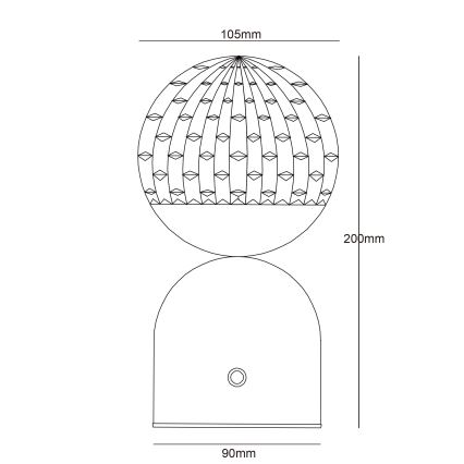 Globo - LED Prigušiva stolna lampa na dodir LED/2,5W/3,7V 2700/4000/6500K 1800 mAh USB crna