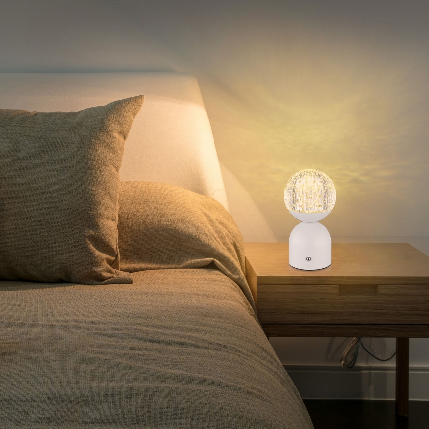Globo - LED Prigušiva stolna lampa na dodir LED/2,5W/3,7V 2700/4000/65000K 1800 mAh USB bijela