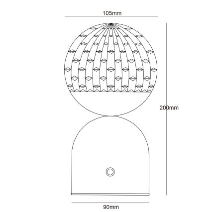 Globo - LED Prigušiva stolna lampa na dodir LED/2,5W/3,7V 2700/4000/65000K 1800 mAh USB bijela