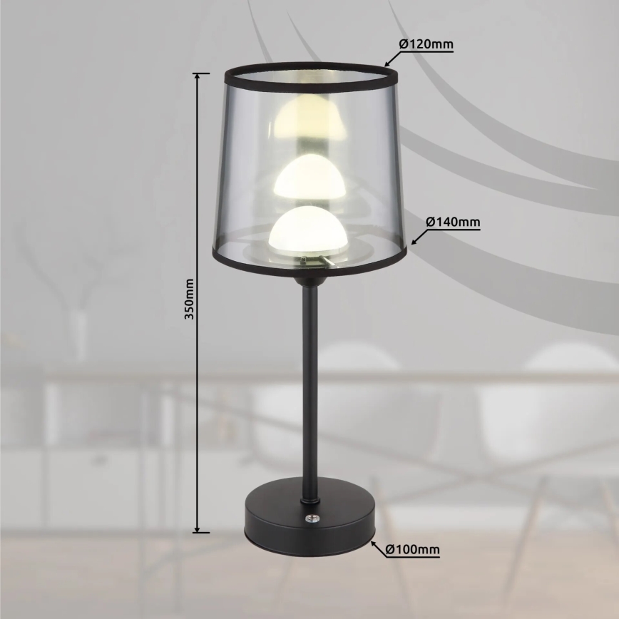 Globo - LED Prigušiva punjiva dodirna stolna lampa LED/2,5W/3,7V 2700/4000/6500K 1800 mAh crna