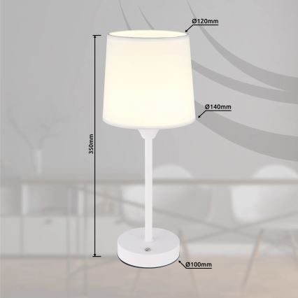 Globo - LED Prigušiva punjiva dodirna stolna lampa LED/2,5W/3,7V 2700/4000/6500K 1800 mAh bijela
