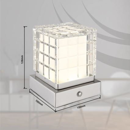 Globo - LED Prigušiva stolna lampa na dodir LED/2,5W/3,7V 2700K/4000K/6500K 1800 mAh USB mat krom