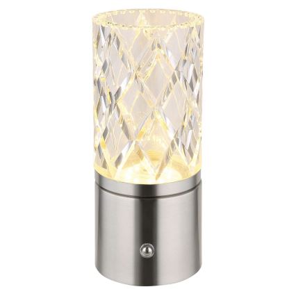 Globo - LED Prigušiva stolna lampa na dodir LED/2,5W/3,7V 2700K/4000K/6500K 1800 mAh USB mat krom