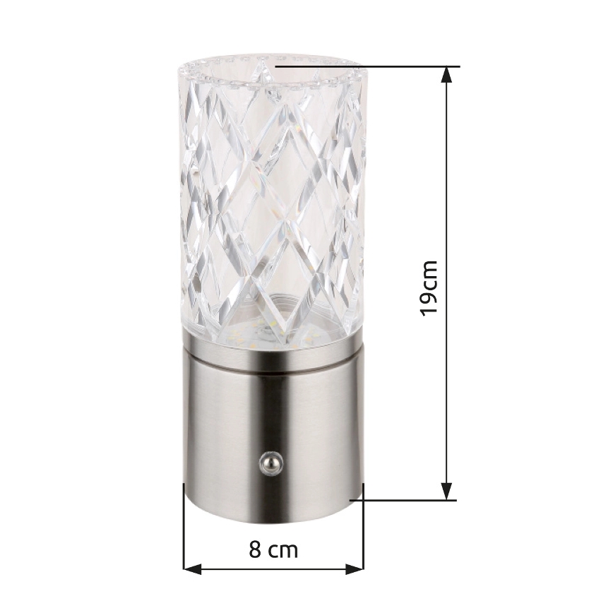 Globo - LED Prigušiva stolna lampa na dodir LED/2,5W/3,7V 2700K/4000K/6500K 1800 mAh USB mat krom