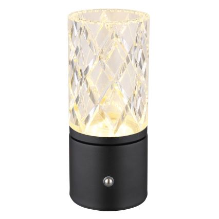 Globo - LED Prigušiva stolna lampa na dodir LED/2,5W/3,7V 2700K/4000K/6500K 1800 mAh USB crna