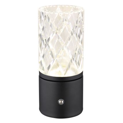Globo - LED Prigušiva stolna lampa na dodir LED/2,5W/3,7V 2700K/4000K/6500K 1800 mAh USB crna