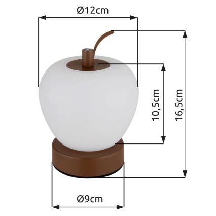 Globo - LED Prigušiva stolna lampa na dodir LED/2W/3,7V 2700K/4000K/6500K 1200 mAh USB smeđa