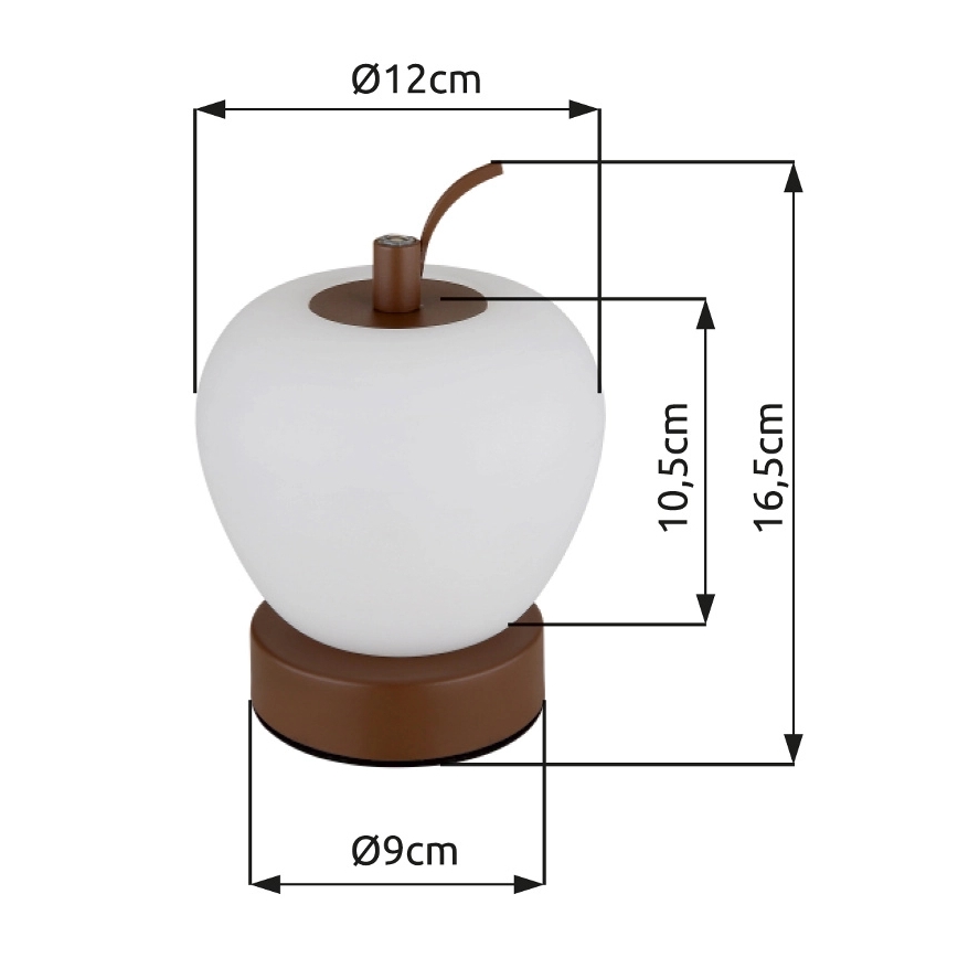 Globo - LED Prigušiva stolna lampa na dodir LED/2W/3,7V 2700K/4000K/6500K 1200 mAh USB smeđa
