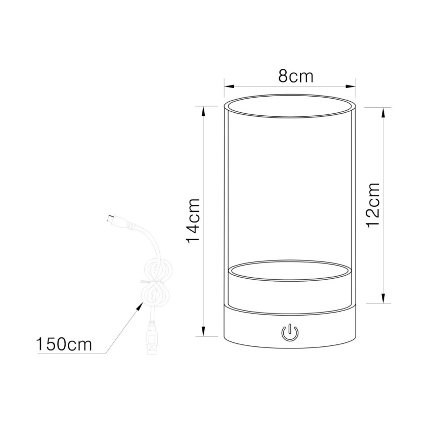 Globo - LED Vanjska prigušiva punjiva dodirna stolna lampa LED/2W/3,7V 2700/4000/6500K 1200mAh IP44 smeđa