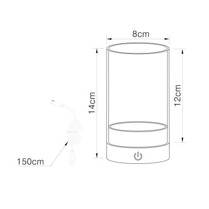 Globo - LED Vanjska prigušiva punjiva dodirna stolna lampa LED/2W/3,7V 2700/4000/6500K 1200mAh IP44 zelena