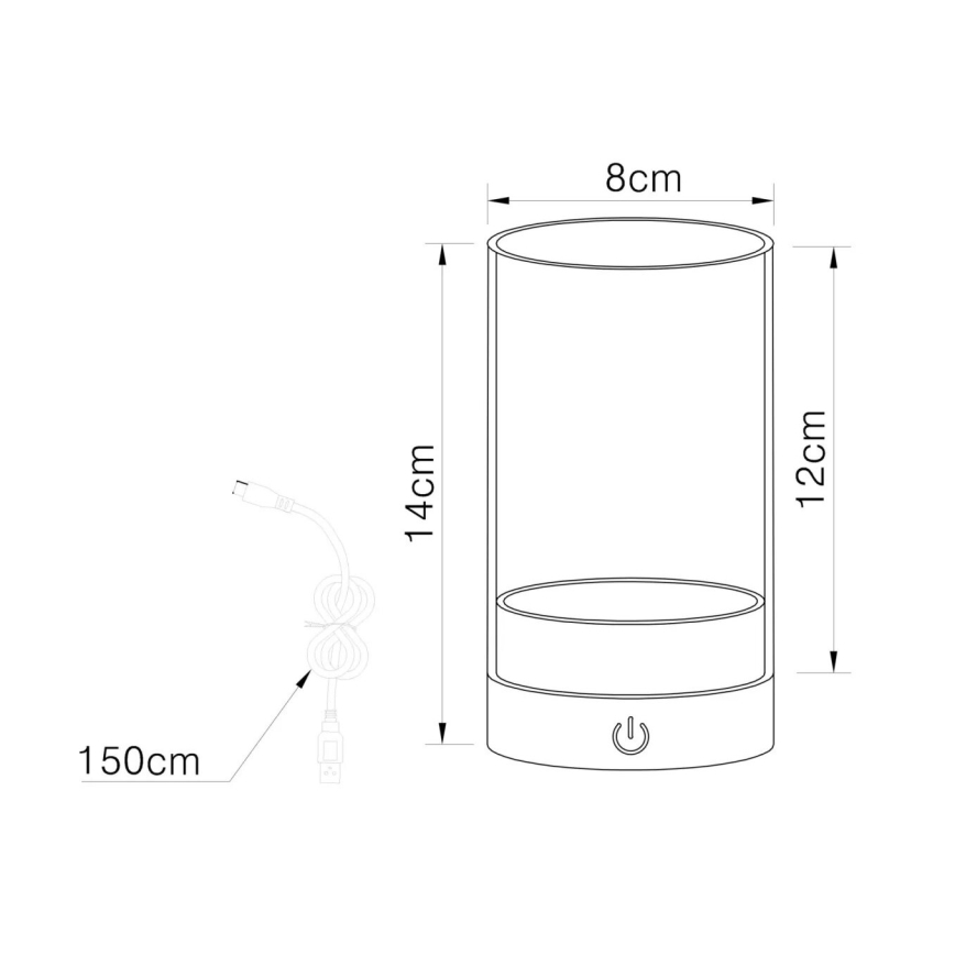 Globo - LED Vanjska prigušiva punjiva dodirna stolna lampa LED/2W/3,7V 2700/4000/6500K 1200mAh IP44 siva