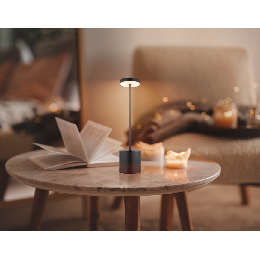 Globo - LED Prigušiva stolna lampa na dodir LED/1,2W/3,7V 2000K/3500K/7000K 1200 mAh USB crna
