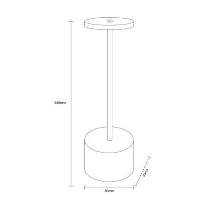 Globo - LED Prigušiva stolna lampa na dodir LED/1,2W/3,7V 2000K/3500K/7000K 1200 mAh USB crna