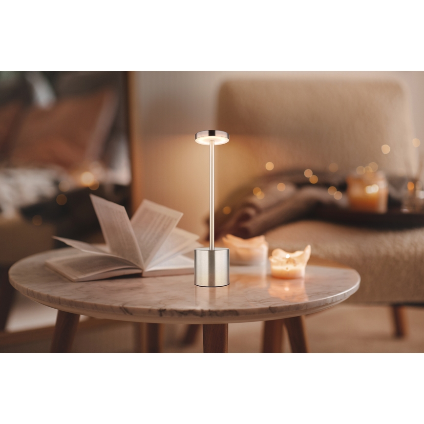 Globo - LED Prigušiva stolna lampa na dodir LED/1,2W/3,7V 2000K/3500K/7000K 1200 mAh USB mat krom