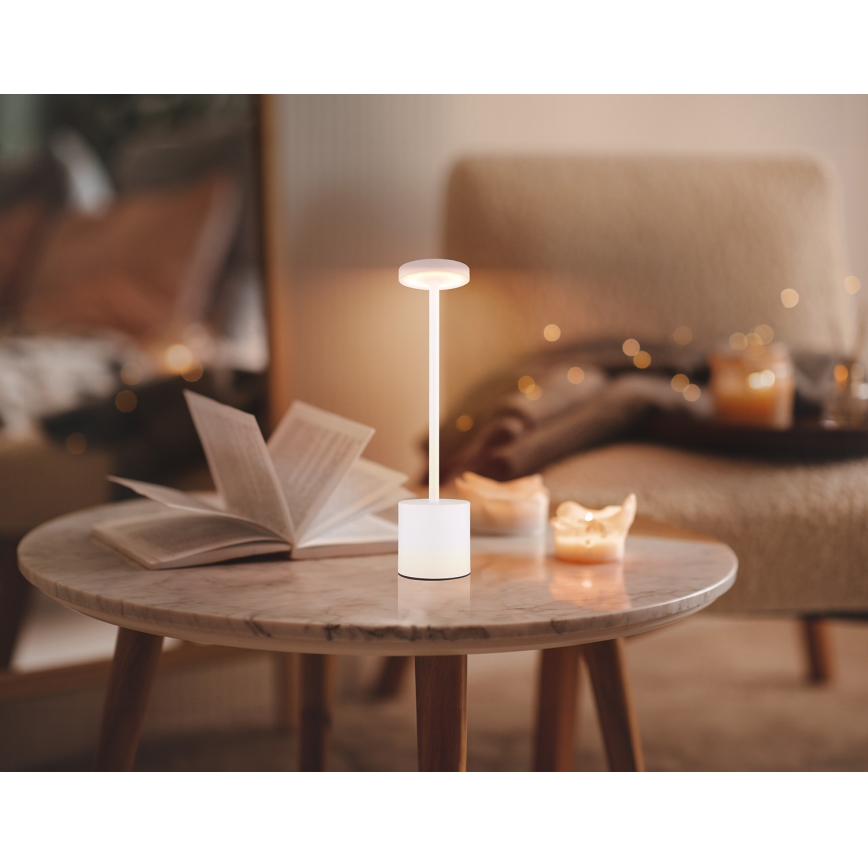 Globo - LED Prigušiva stolna lampa na dodir LED/1,2W/3,7V 2000K/3500K/7000K 1200 mAh USB bijela