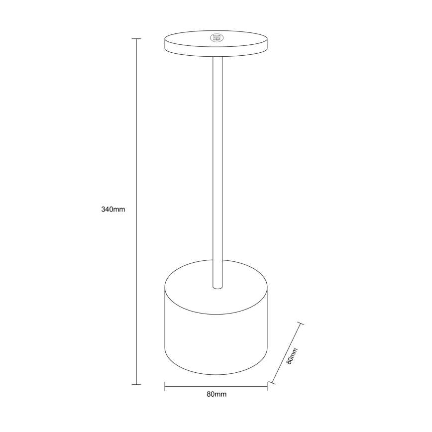 Globo - LED stolna lampa s dodirnim prigušivačem LED/1,2W/3,7V 2000K/3500K/7000K 1200 mAh USB bijela