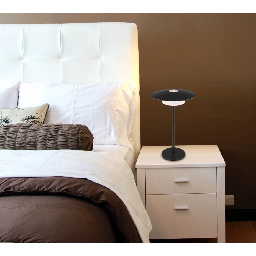 Globo - LED Vanjska punjiva dodirna stolna lampa LED/3W/3,7V 1800/2700/3000K IP44 1800 mAh crna