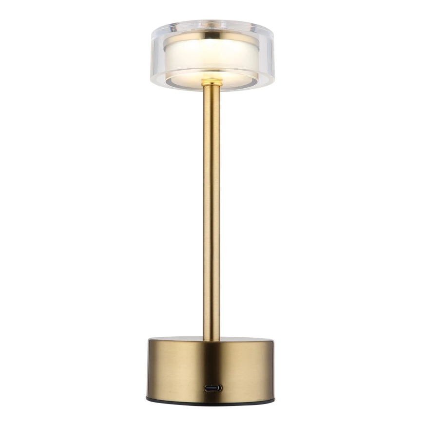 Globo - LED Prigušiva punjiva dodirna stolna lampa LED/2,5W/3,7V 2700/4000/6500K 1800mAh mesing