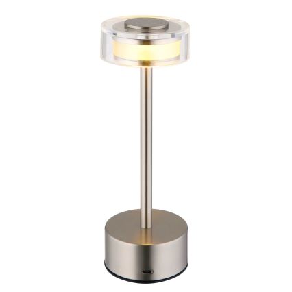 Globo - LED punjiva stolna lampa s dodirnim upravljačem, prigušivač LED/2,5W/3,7V 2700/4000/6500K 1800mAh mat krom