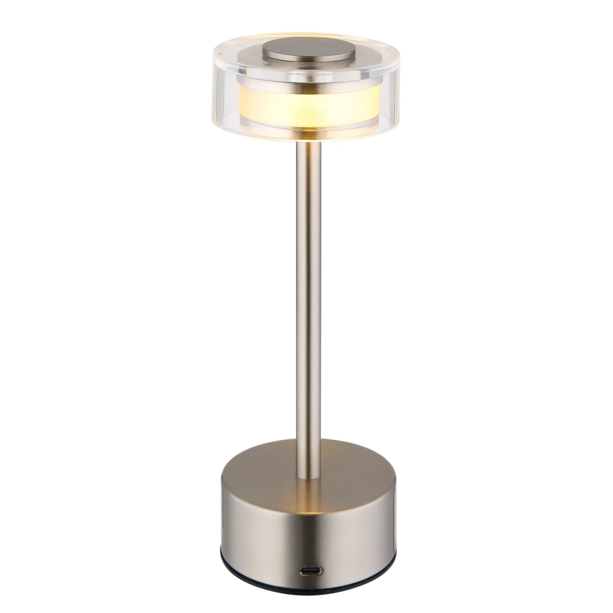 Globo - LED punjiva stolna lampa s dodirnim upravljačem, prigušivač LED/2,5W/3,7V 2700/4000/6500K 1800mAh mat krom