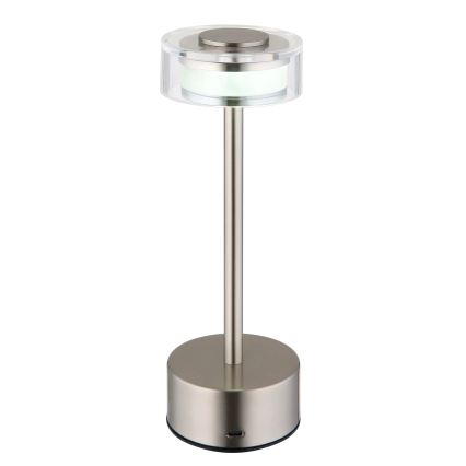 Globo - LED punjiva stolna lampa s dodirnim upravljačem, prigušivač LED/2,5W/3,7V 2700/4000/6500K 1800mAh mat krom