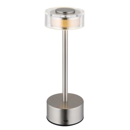 Globo - LED punjiva stolna lampa s dodirnim upravljačem, prigušivač LED/2,5W/3,7V 2700/4000/6500K 1800mAh mat krom
