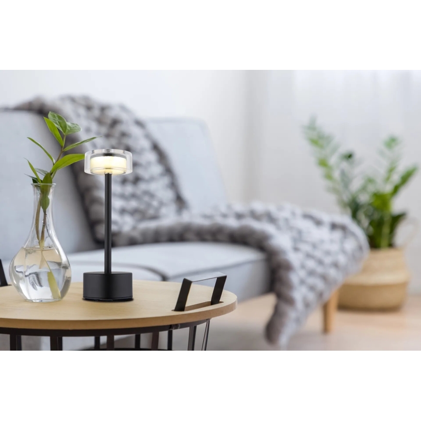 Globo - LED Prigušiva punjiva dodirna stolna lampa LED/2,5W/3,7V 2700/4000/6500K 1800mAh crna