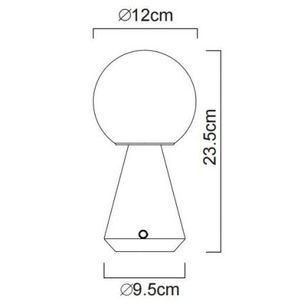 Globo - LED Prigušiva dodirna vanjska stolna lampa LED/1,5W/5V 3000/4500/6500K 1800 mAh IP41 mat krom