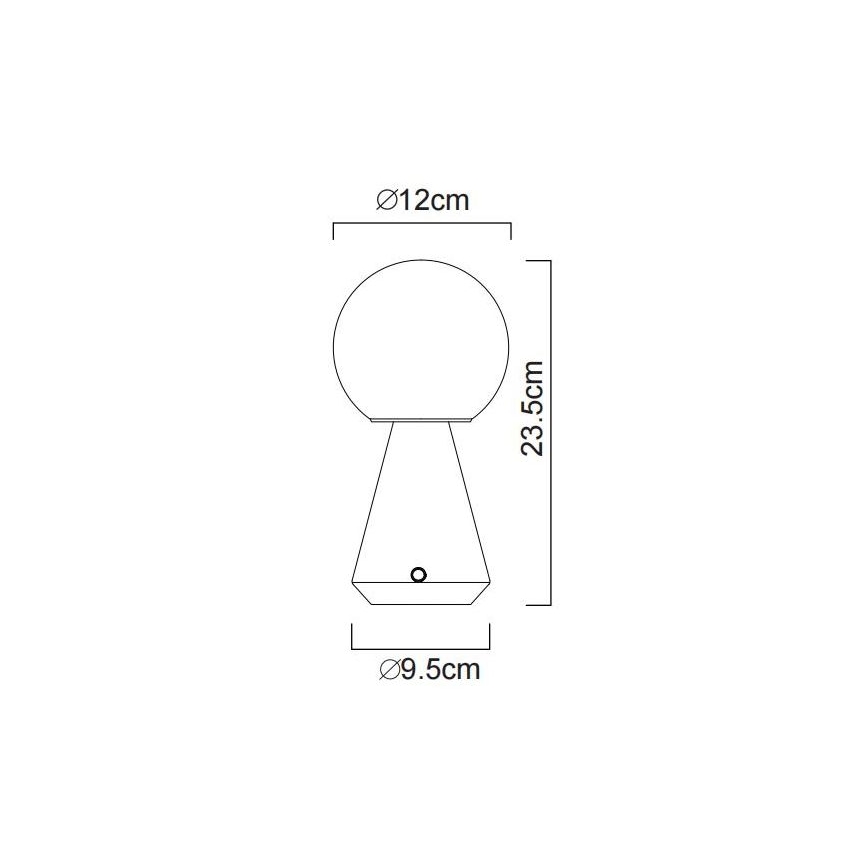 Globo - LED Prigušiva dodirna vanjska stolna lampa LED/1,5W/5V 3000/4500/6500K 1800 mAh IP41 mat krom