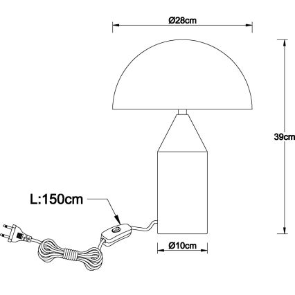 Globo - Stolna lampa 2xE27/40W/230V matni krom