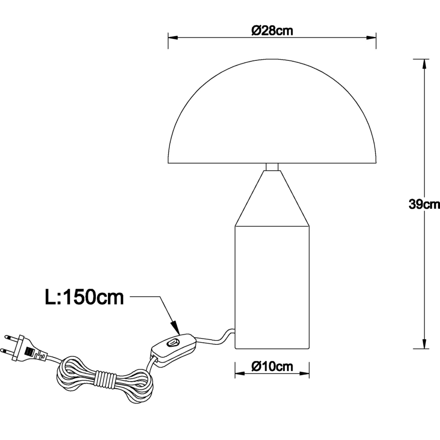 Globo - Stolna lampa 2xE27/40W/230V matni krom