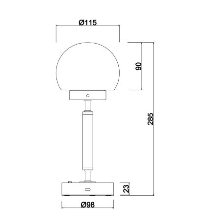 Globo - LED Prigušiva punjiva dodirna stolna lampa LED/2,5W/5V 1800mAh 2700/4000/6500K antracit