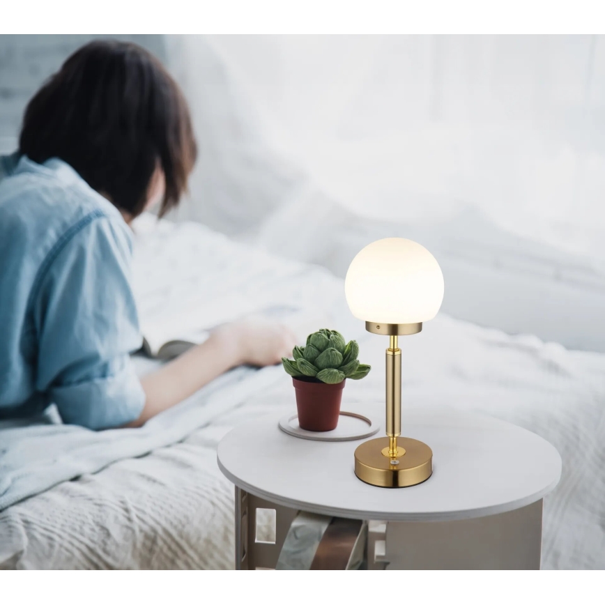 Globo - LED Prigušiva punjiva dodirna stolna lampa LED/2,5W/5V 1800mAh 2700/4000/6500K mesing