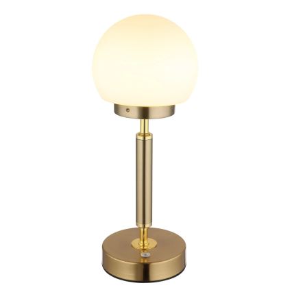Globo - LED Prigušiva punjiva dodirna stolna lampa LED/2,5W/5V 1800mAh 2700/4000/6500K mesing