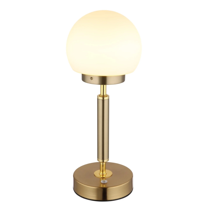Globo - LED punjiva stolna lampa s dodirnim upravljačem, prigušivač LED/2,5W/5V 1800mAh 2700/4000/6500K mesing