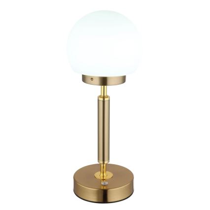 Globo - LED punjiva stolna lampa s dodirnim upravljačem, prigušivač LED/2,5W/5V 1800mAh 2700/4000/6500K mesing
