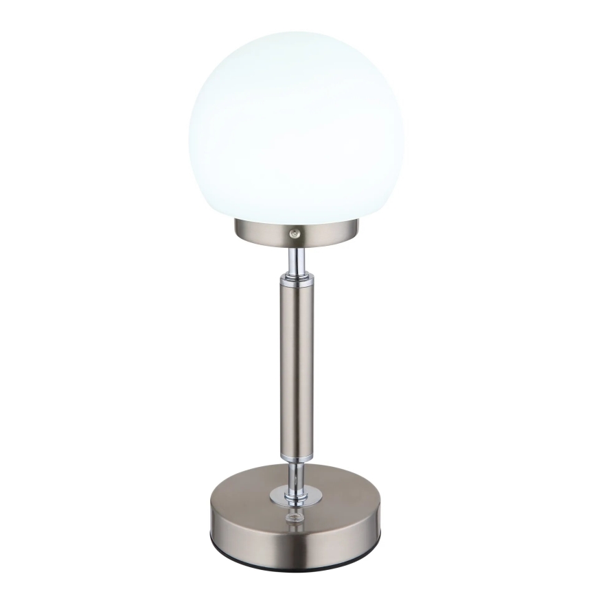 Globo - LED Prigušiva punjiva dodirna stolna lampa LED/2,5W/5V 1800mAh 2700/4000/6500K mat krom