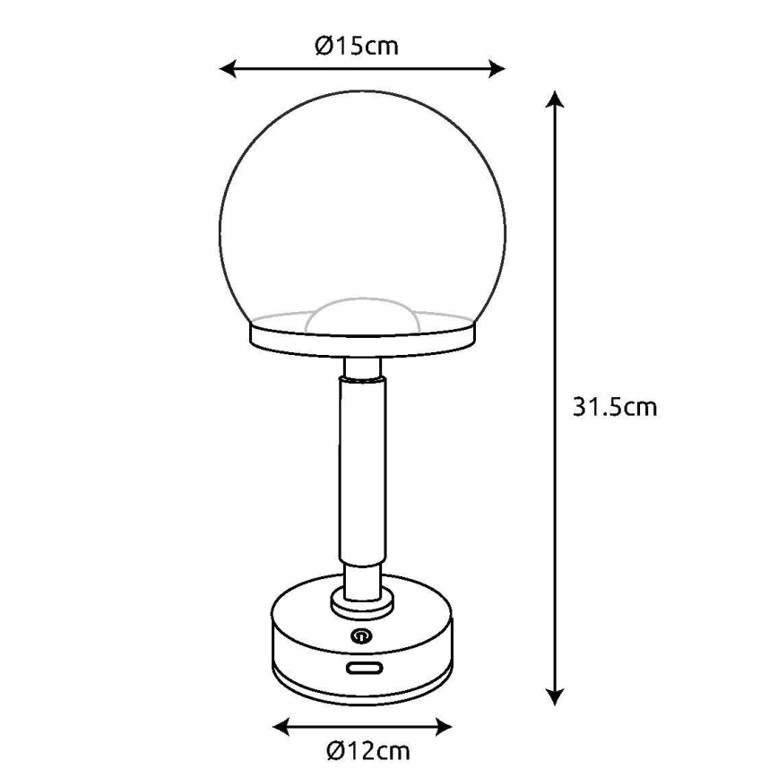Globo - LED punjiva stolna lampa s dodirnim upravljačem, prigušivač LED/2,5W/5V 1800mAh 2700/4000/6500K ružičasto zlato