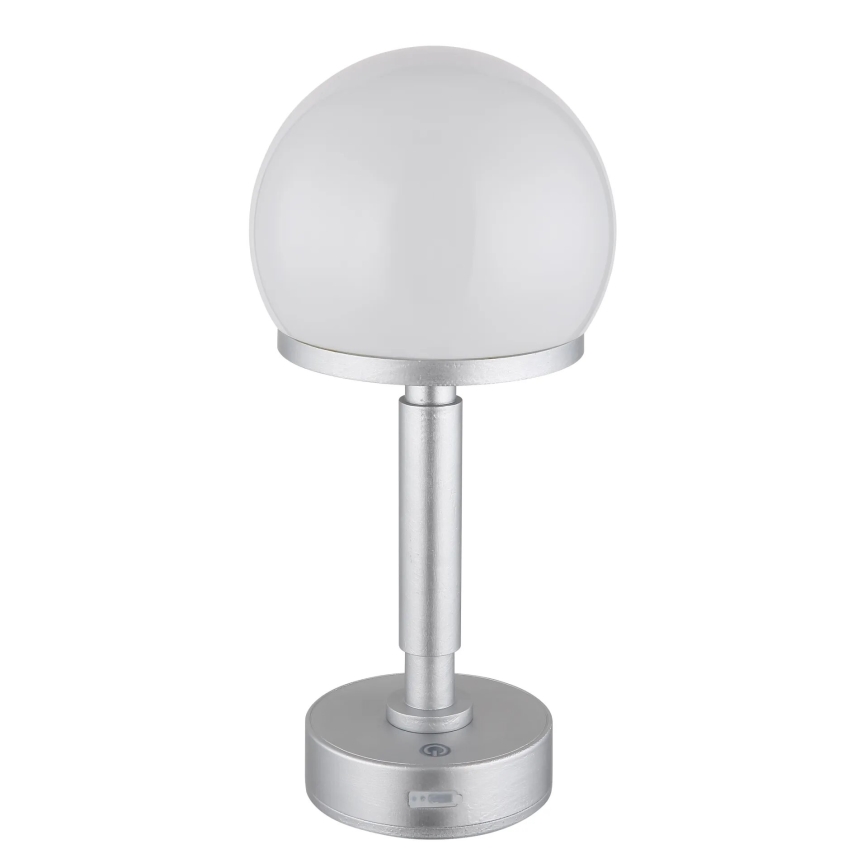 Globo - LED Prigušiva punjiva dodirna stolna lampa LED/2,5W/5V 1800mAh 2800K srebrna