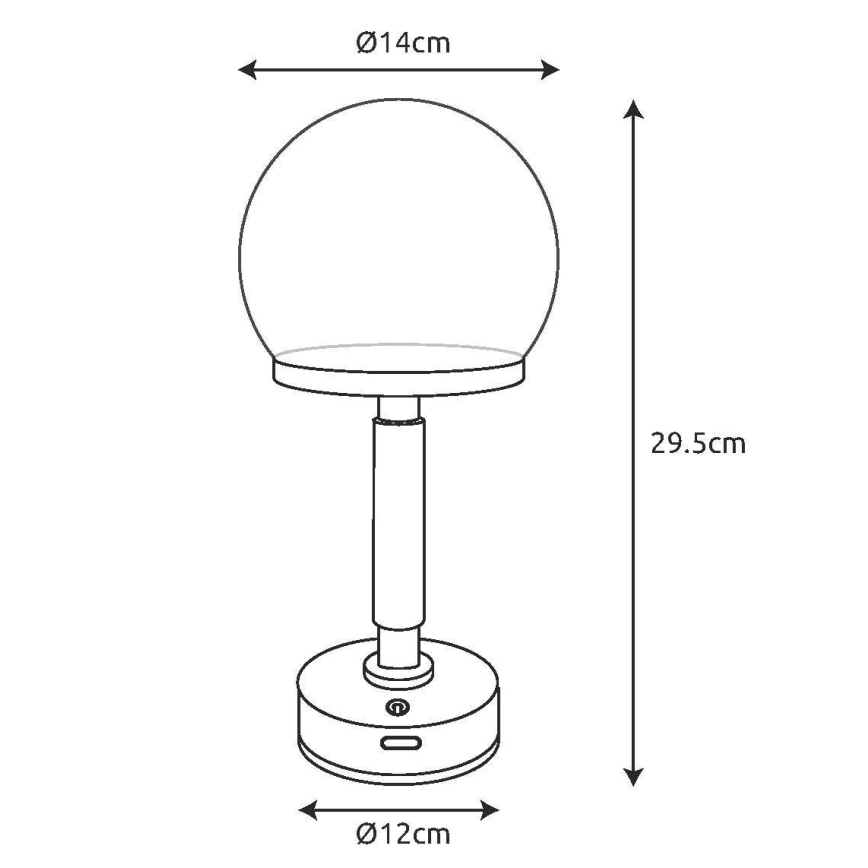 Globo - LED Prigušiva punjiva dodirna stolna lampa LED/2,5W/5V 1800mAh 2800K srebrna