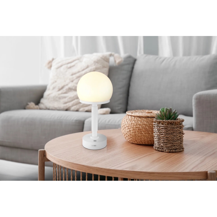 Globo - LED Prigušiva punjiva dodirna stolna lampa LED/2,5W/5V 1800mAh 2800K bijela