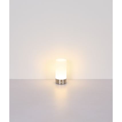 Globo - LED RGBW Prigušiva dodirna vanjska stolna lampa LED/1,8W/5V 1500 mAh IP44 mat krom