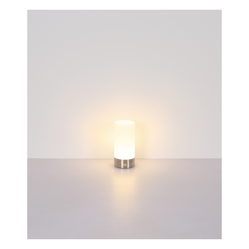 Globo - LED RGBW Prigušiva dodirna vanjska stolna lampa LED/1,8W/5V 1500 mAh IP44 mat krom