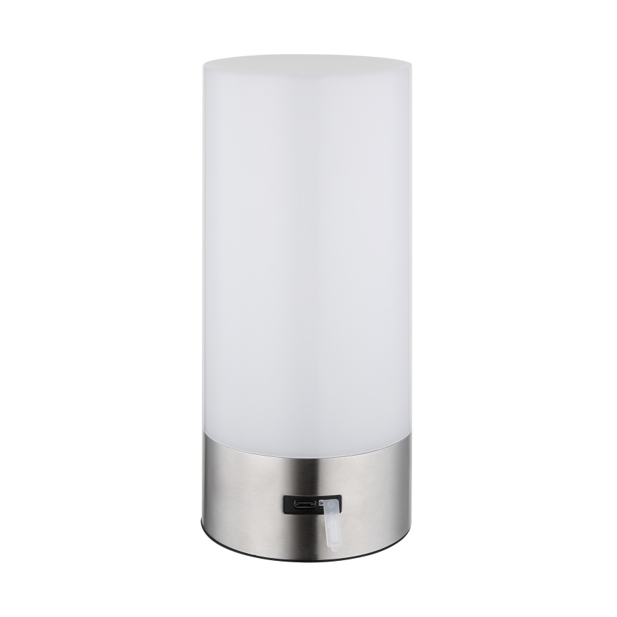 Globo - LED RGBW Prigušiva dodirna vanjska stolna lampa LED/1,8W/5V 1500 mAh IP44 mat krom
