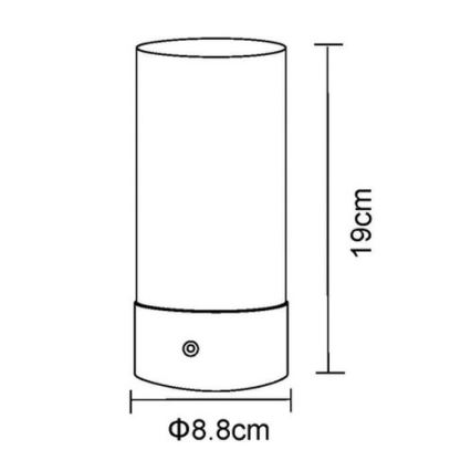 Globo - LED RGBW Prigušiva dodirna vanjska stolna lampa LED/1,8W/5V 1500 mAh IP44 mat krom