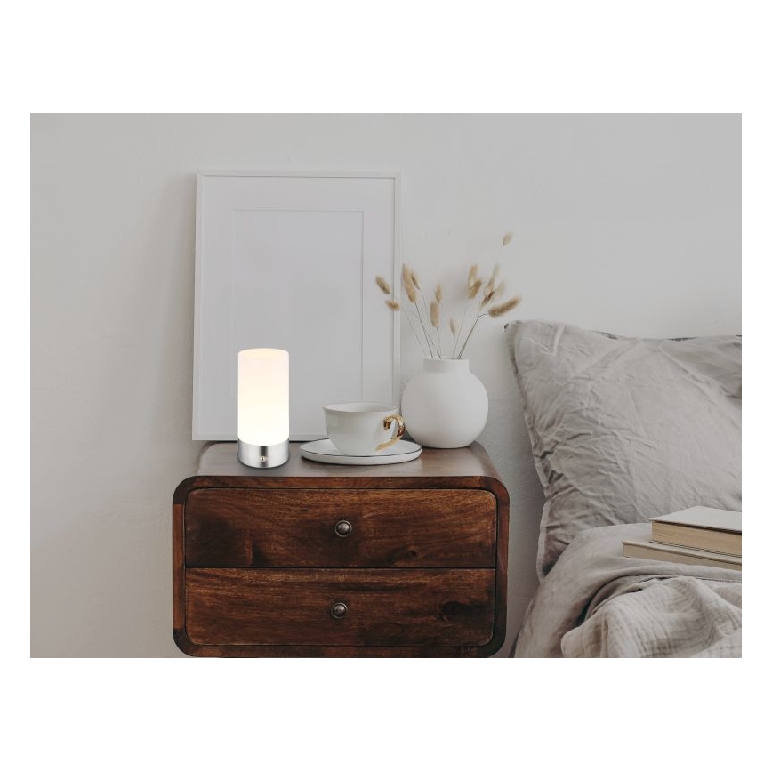 Globo - LED RGBW vanjska stolna lampa s dodirnim upravljanjem, prigušiva, LED/1,8W/5V 1500 mAh IP44 mat krom