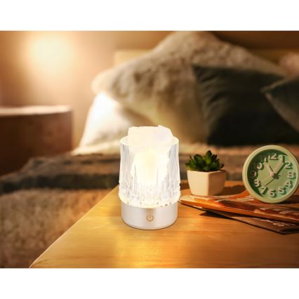 Globo - LED stolna lampa s dodirnim prigušivanjem LED/1W/5V 3000K 1200 mAh srebrna