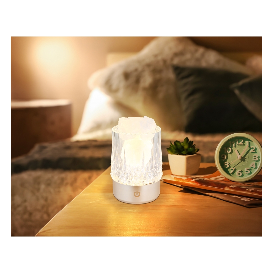 Globo - LED stolna lampa s dodirnim prigušivanjem LED/1W/5V 3000K 1200 mAh srebrna